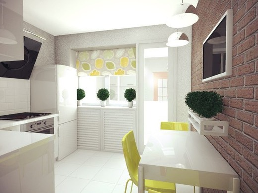 Дизайн Кухни 7 М С Балконом