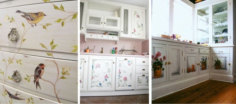 Декупаж на кухонных шкафах своими руками Декупаж на кухонных шкафах своими руками