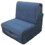 Кресло кровать без подлокотников синего цвета