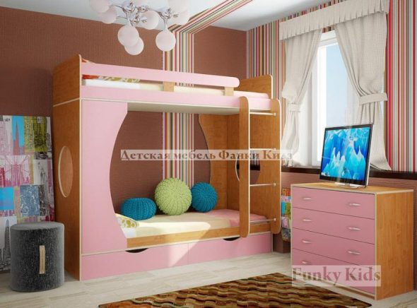 детская двухэтажная кровать с диваном
