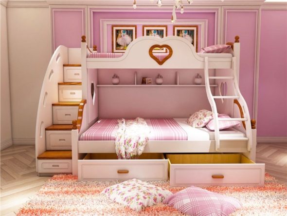 двухэтажная кровать для девочек