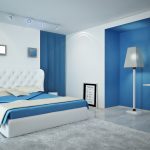 спальня бело голубого цвета