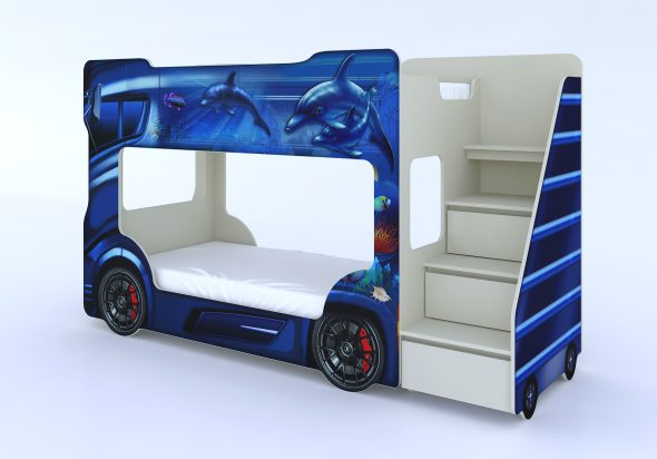Двухэтажная кровать-автомобиль