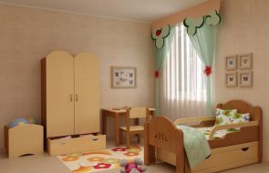 Интерьер детской комнаты с раздвижной кроватью