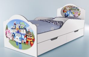 кровать с ящиками и бортиком для детей