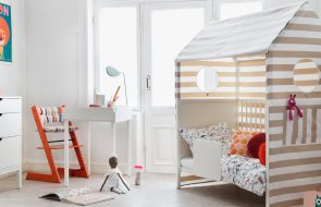стильный домик кровать для девочки