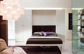 подъемная кровать коричневая