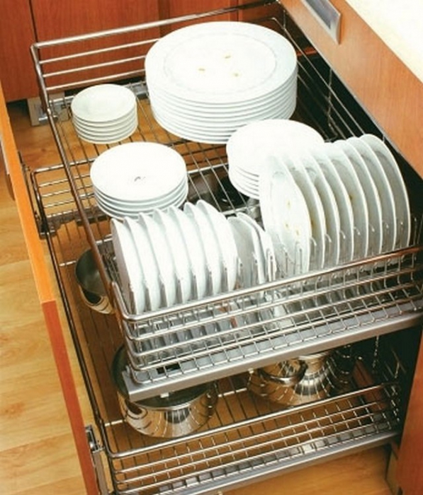 Сушилка для посуды в нижний шкаф 40 см выдвижная