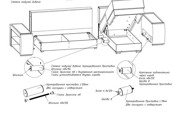 Сборка углового дивана инструкция