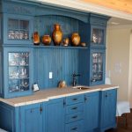 бежево-синяя кухня