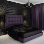 черно фиолетовая спальня