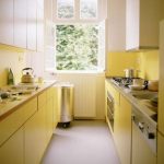дизайн интерьера длинной узкой кухни
