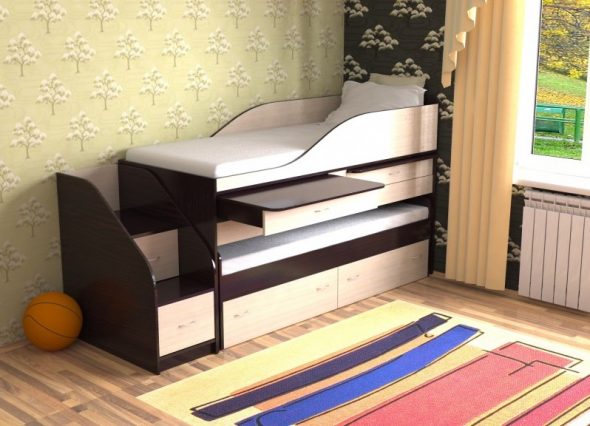 Кровать на полу для детей