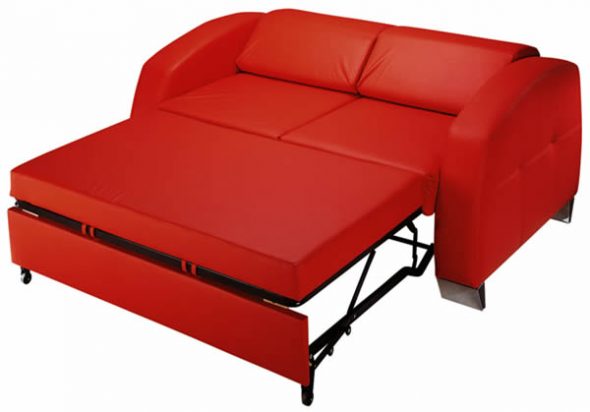 красный раскладной диван