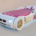 белая кровать машина для девочки