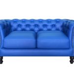 кожаный синий диван