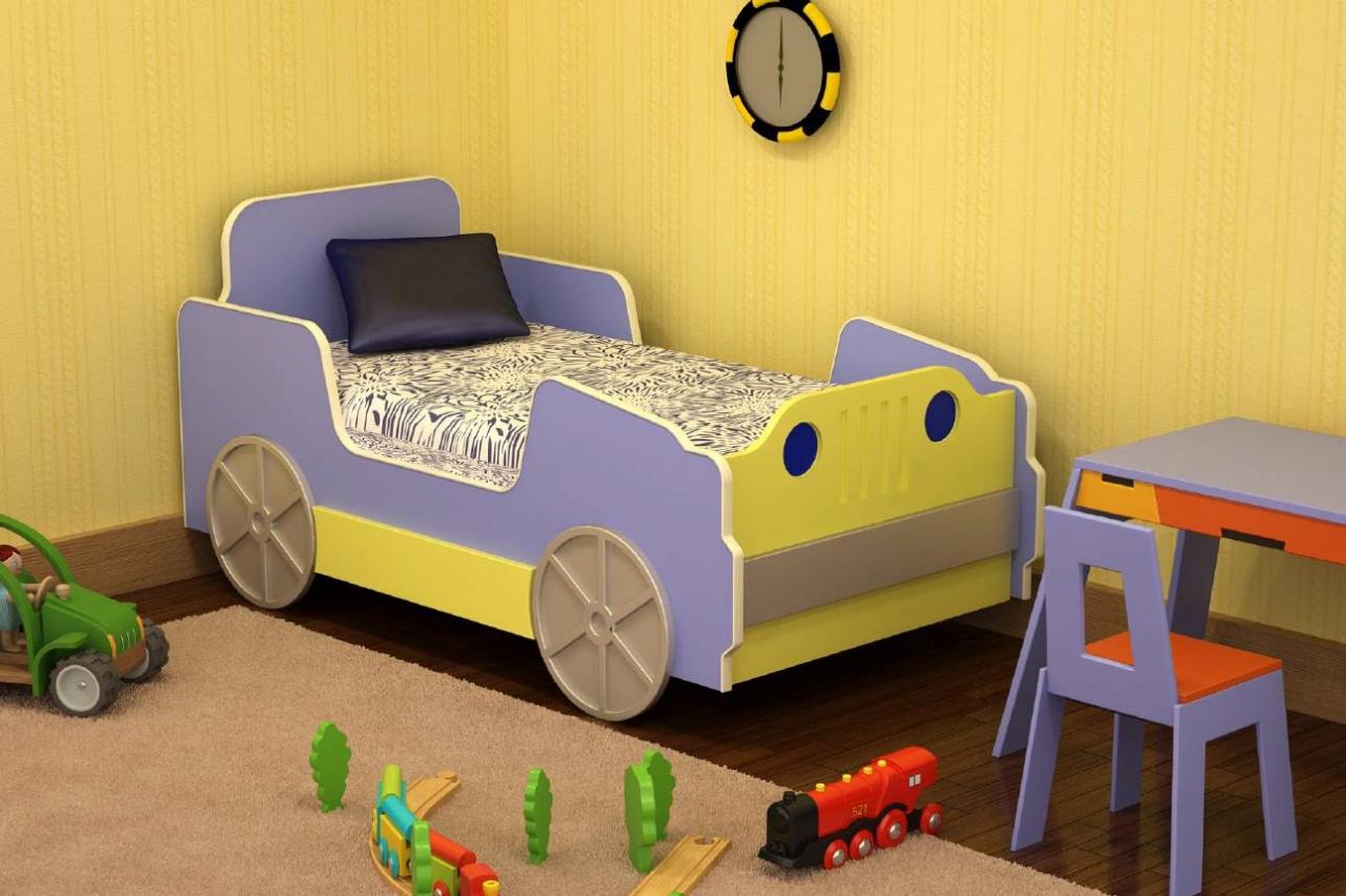 Двухъярусная кровать в виде машинки