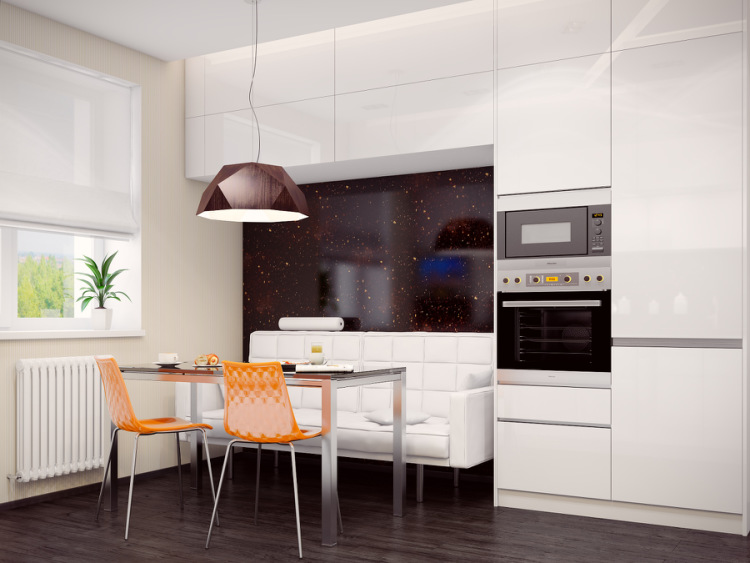 Дизайн кухни 10 кв м с диваном и телевизором