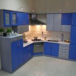 на фото голубые кухни