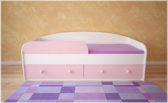 кровать розовая детская