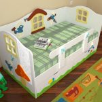 детская кровать с бортиками и ящиком