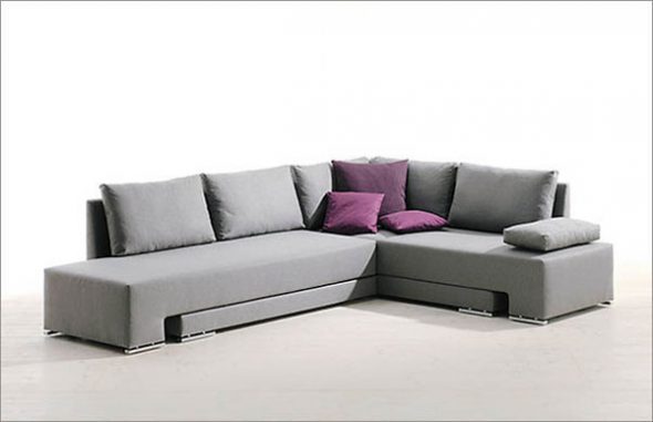 серый угловой диван фото