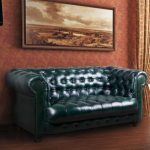 зеленый диван кожаный