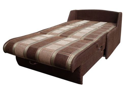 Кресло кровать без подлокотников коричневого цвета