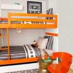 двухъярусная кровать оранжевая