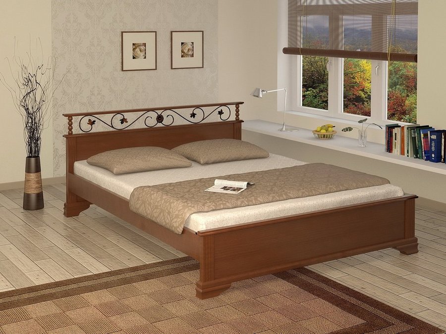 Стильные кровати из массива дерева