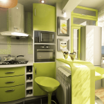 дизайн кухни зеленый