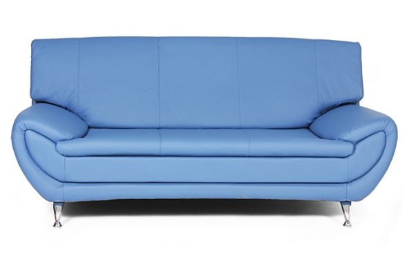 синий диван с экокожи