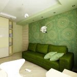 зеленый диван гостиная