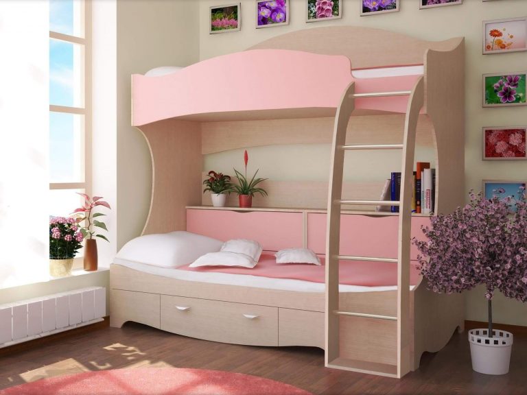 Двухуровневая кровать для девочек