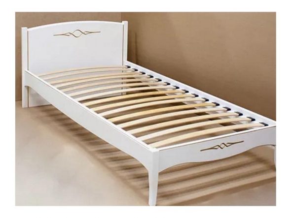 Кровать Версаль (массив сосны, белая эмаль с золотой патиной)