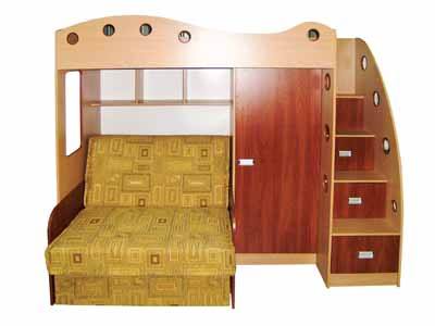 Кровать-чердак Каспер-2 с диваном малюткой