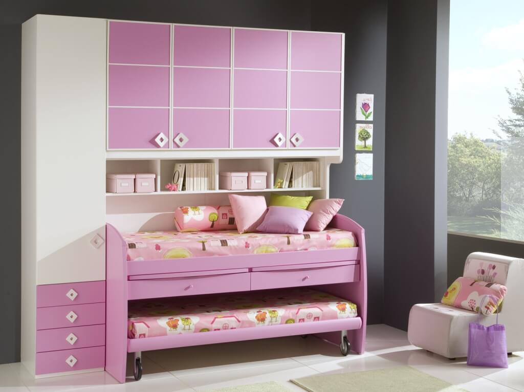 Современные двухъярусные кровати для девочек