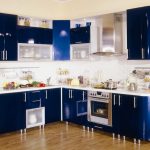 кухонные шкафы темно синие