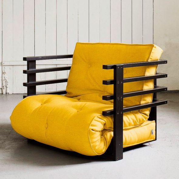 кресло кровать желтое
