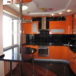 кухонный гарнитур оранжевый