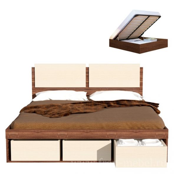 Art-Sit Двуспальная кровать с ящиками для белья