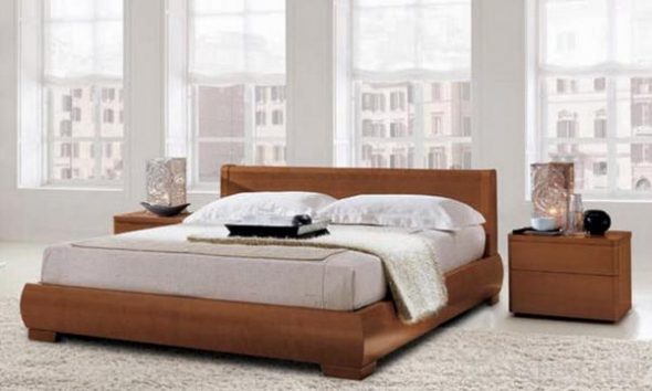 Кровать в стиле модерн из массива дерева