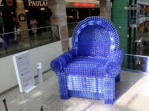 Мебель из пластиковых бутылок своими руками-кресло