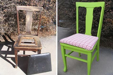 Примеры обновленных старых стульев
