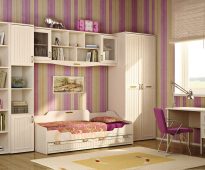 Детская мебель "Соната" в интерьере комнаты для девочки подростка