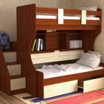 Красивая и функциональная кровать-чердак с дополнительными ящиками и спальным местом