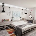 Спальня с мебелью из паллетов для творческих людей
