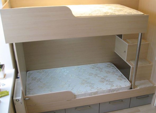 Безопасная и красивая детская двухъярусная кровать