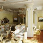 Красивая гостиная в стиле барокко