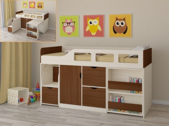 Кровать-чердак для детей от 3 лет Астра